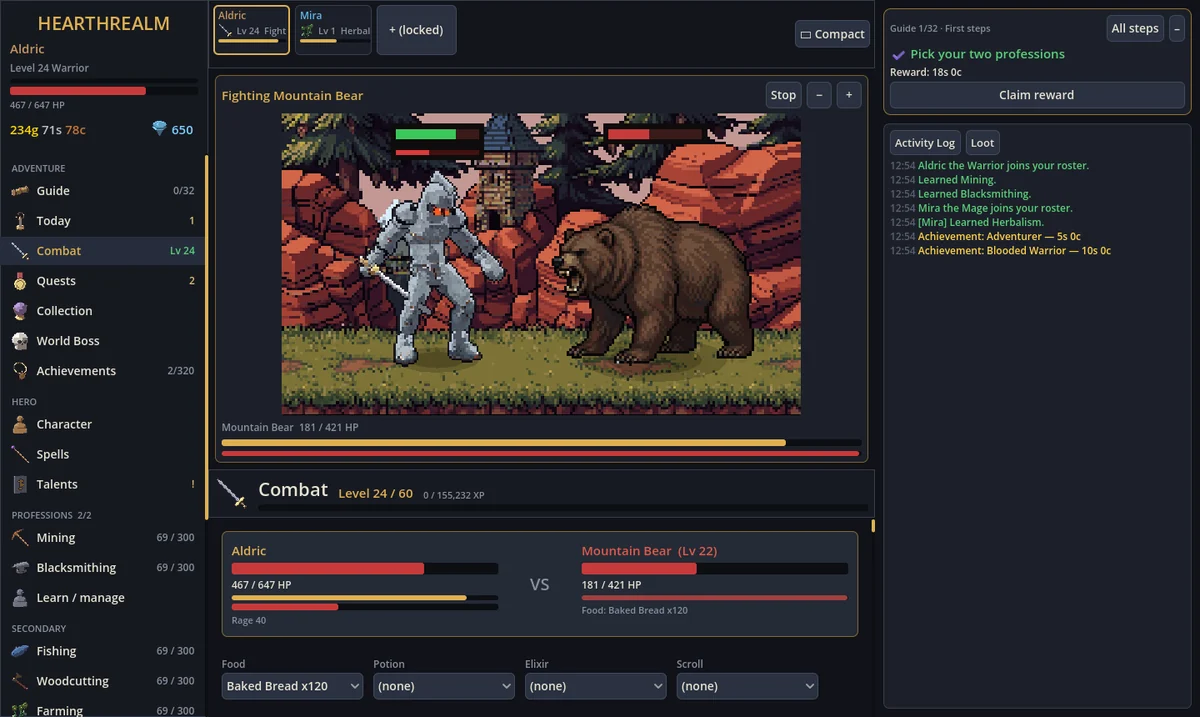 The game on a PC